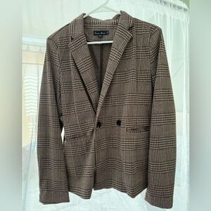 Brown Plaid Blazer